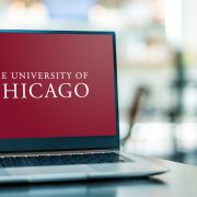 The University of Chicago graphics on a laptop as the college's law school moves to ban laptops from Law classrooms.